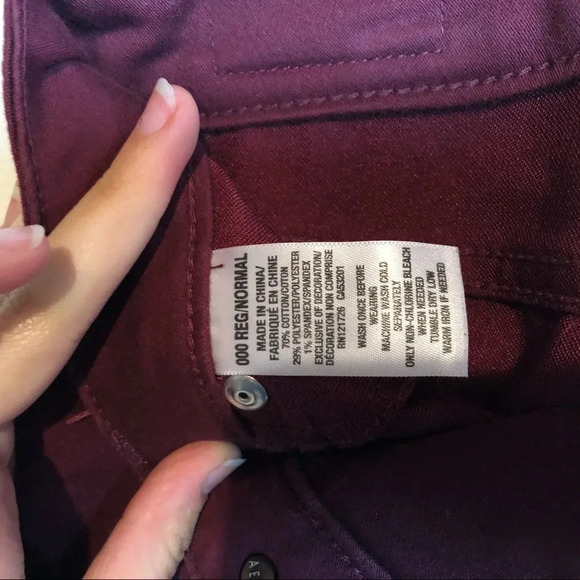 Aeropostale High Waisted Jeggings Burgandy 000 - Picture 4 of 5